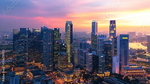 Wallpaper Mural Modern Office in Evening Glow
 Torontodigital.ca