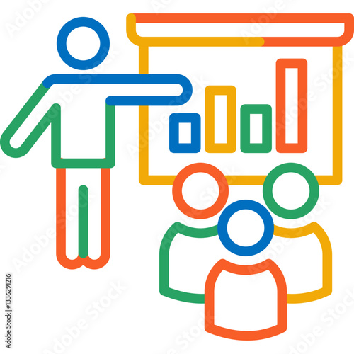 Presenting playful lined icon