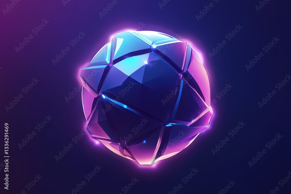 Abstract Neon Sphere 3D Render of a Futuristic Crystal Ball with Glowing Edges Abstract Neon Sphere 3D Render of a Futuristic Crystal Ball with Glowing Edges