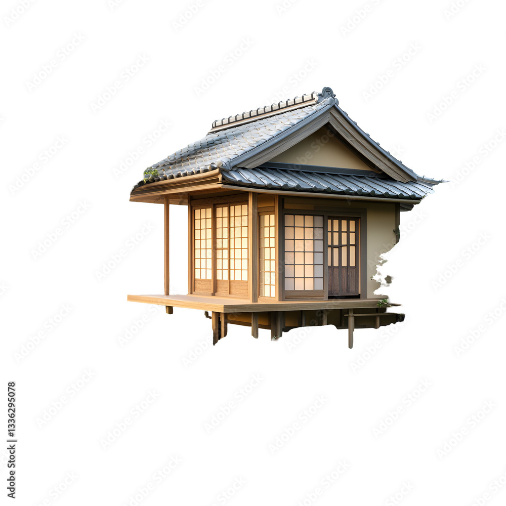 Japanese Style House Shoji Screens Wooden Deck Peaceful Design, Japanese Style House Shoji Screens Wooden Deck Peaceful Design,