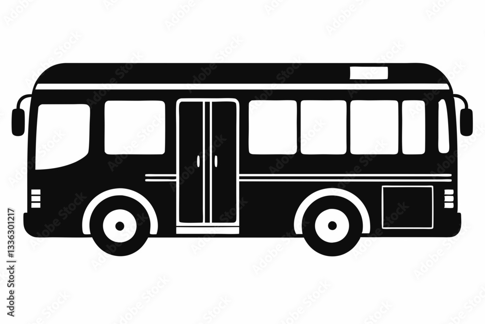 modern electric bus icon line art silhouette vector illustration modern electric bus icon line art silhouette vector illustration