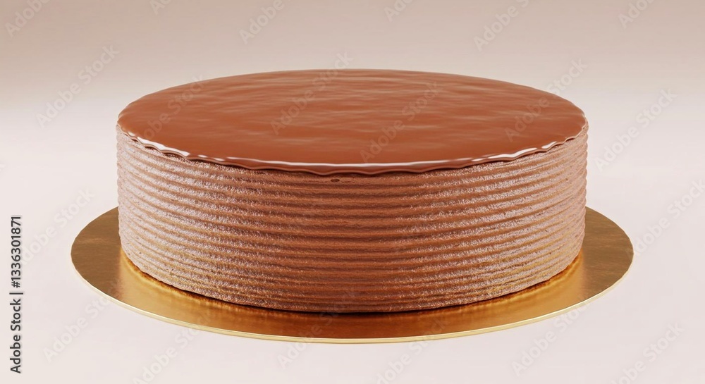 Elegant Chocolate Truffle Cake – Harsh Shadows & Pastel Backdrop in High-Quality Studio Photography Elegant Chocolate Truffle Cake – Harsh Shadows & Pastel Backdrop in High-Quality Studio Photography
