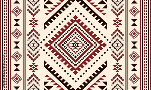 Aztec Native American Navajo tribal ethnic Southwest Mexican boho indian geometric texture ornament seamless pattern fabric colorful design vector for textile printing blanket rug carpet fashion