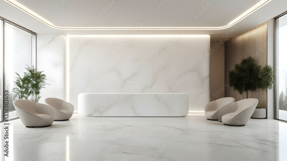 Fototapeta premium Conference room modern designwhite empty wall