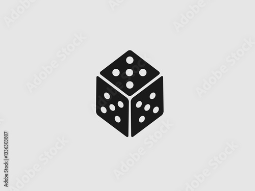 a classic die with circular pips