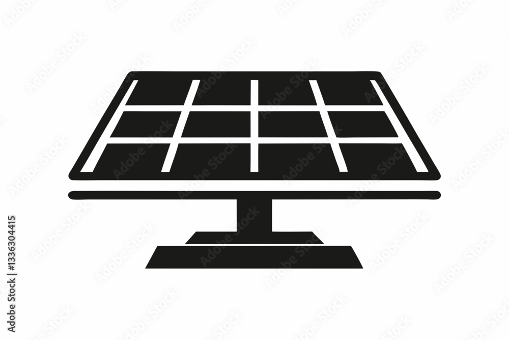 solar panel icon line art silhouette vector illustration solar panel icon line art silhouette vector illustration