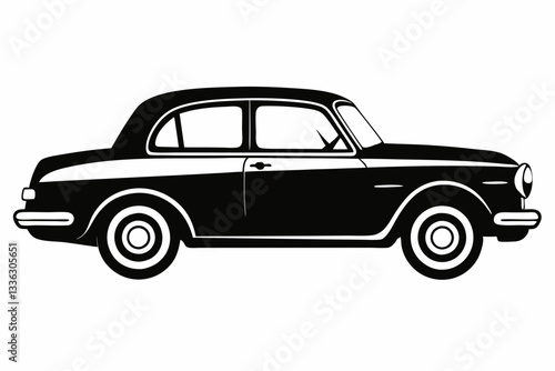 Wallpaper Mural vintage car line art silhouette vector illustration Torontodigital.ca