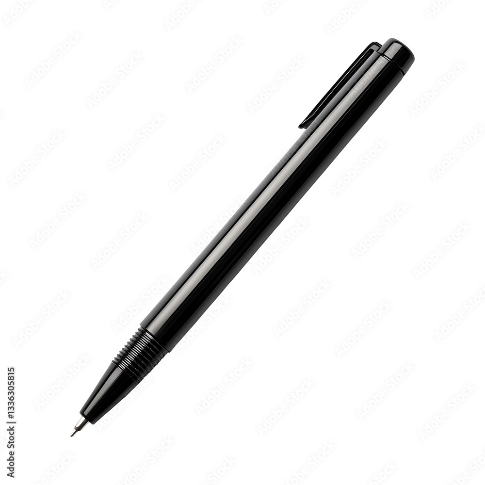 Sleek Black Pen on Black Background Elegant Writing Tool Sleek Black Pen on Black Background Elegant Writing Tool