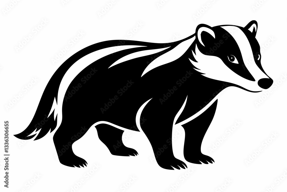 Obraz premium badger line art silhouette vector illustration
