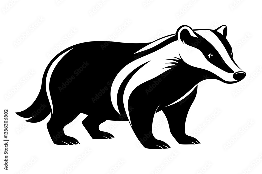 Obraz premium badger line art silhouette vector illustration