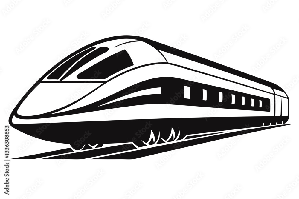 bullet train line art silhouette vector illustration bullet train line art silhouette vector illustration
