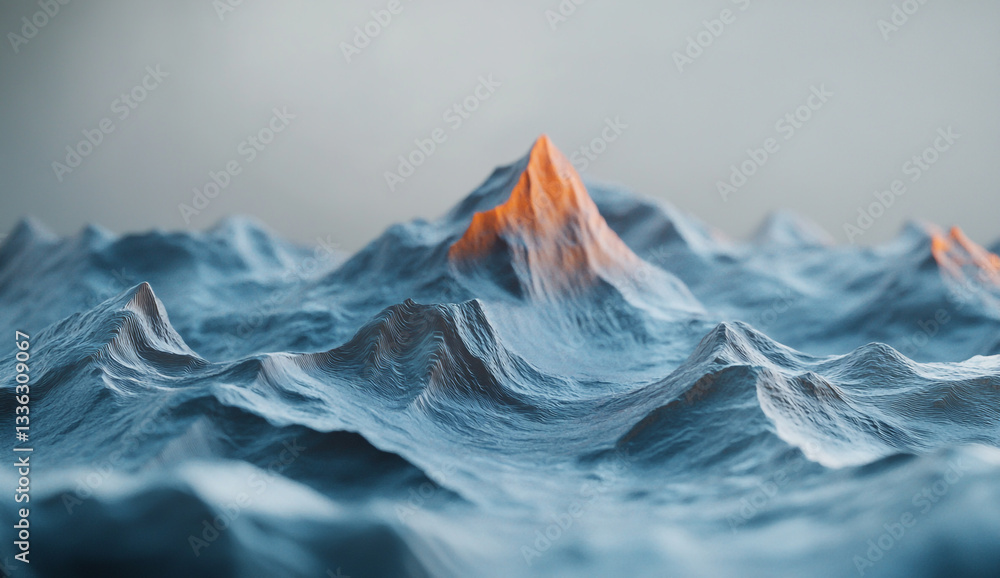custom made wallpaper toronto digitalA surreal digital artwork showcasing majestic mountains sculpted from flowing water, with intricate reflections and vibrant colors
