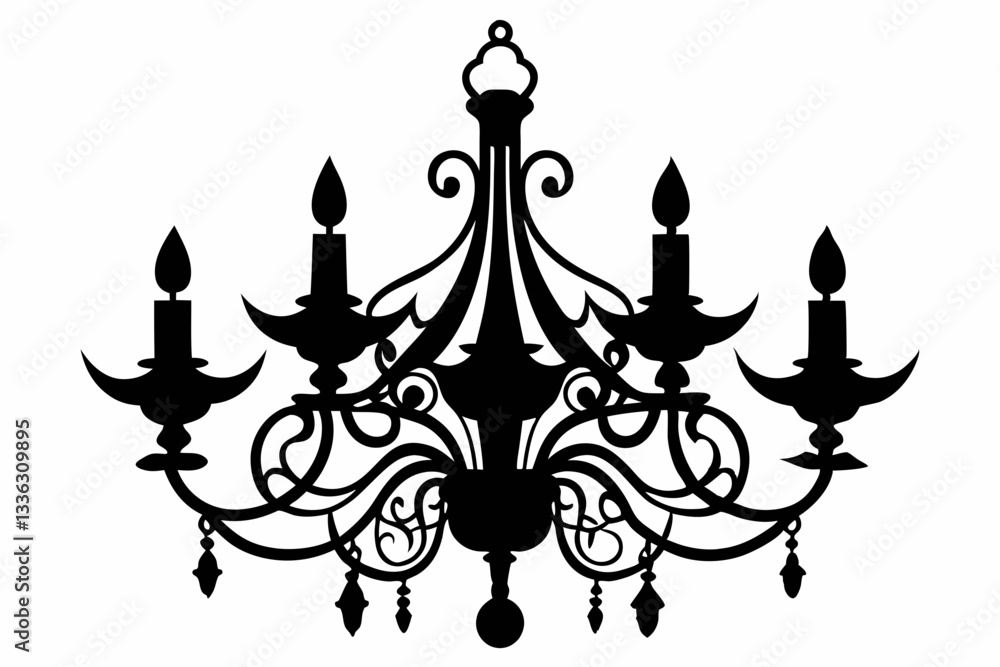 chandelier line art silhouette vector illustration chandelier line art silhouette vector illustration