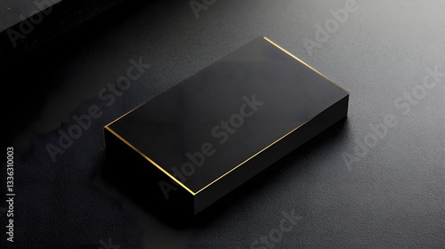 mockup on a matte black business card, with gold foil accents and a luxurious vibe