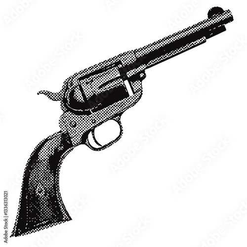 wild west cowboy gun western vintage halftone grunge vector design element