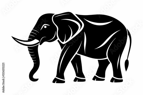 elephant animal line art silhouette vector illustration