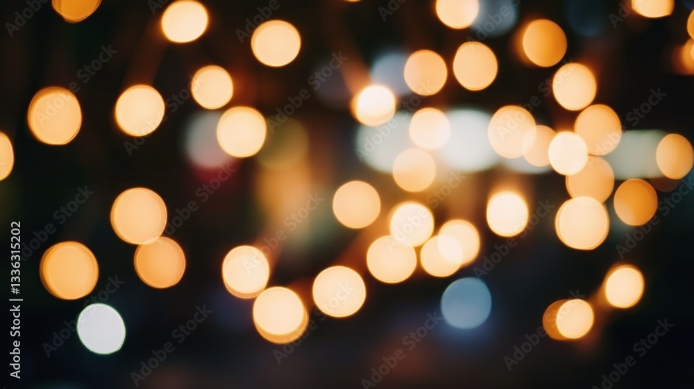 Numerous bright circular light shapes creating a blurred abstract scene Numerous bright circular light shapes creating a blurred abstract scene