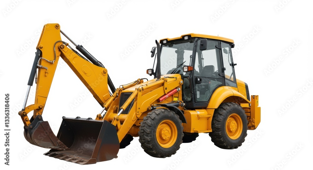 Isolated Yellow Backhoe Loader Tractor Isolated Yellow Backhoe Loader Tractor