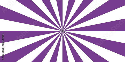 Minimal sunrise radiate striped geometric circus light sunburst ray vector backdrop   seamless retro vintage burst sunrise sunbeam element spiral Abstract white and porple sun 