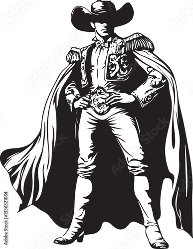 silhouette of a matador