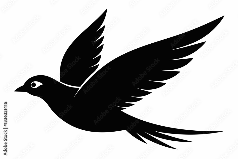 flying bird line art silhouette vector illustration flying bird line art silhouette vector illustration