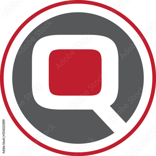 Free Download Red Q inside gray circle logo stop sign icon - GFXLoad