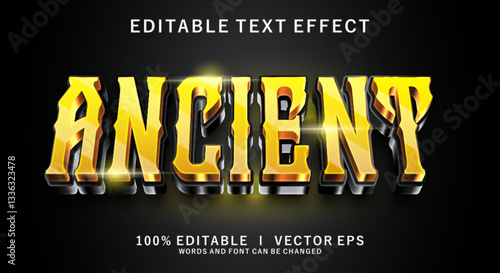  ancient 3d vector text effect with modern style design