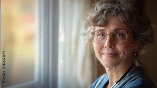 Free Download A joyful nurse with a stethoscope smiles warmly, embodying care and compassion in healthcare. - GFXLoad