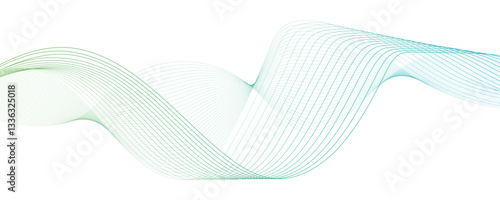 Abstract white blend wave lines and technology background  Minimal carve wavy white and green flowing wave lines and glowing moving lines. Minimal carve wavy white and green flowing wave lines 