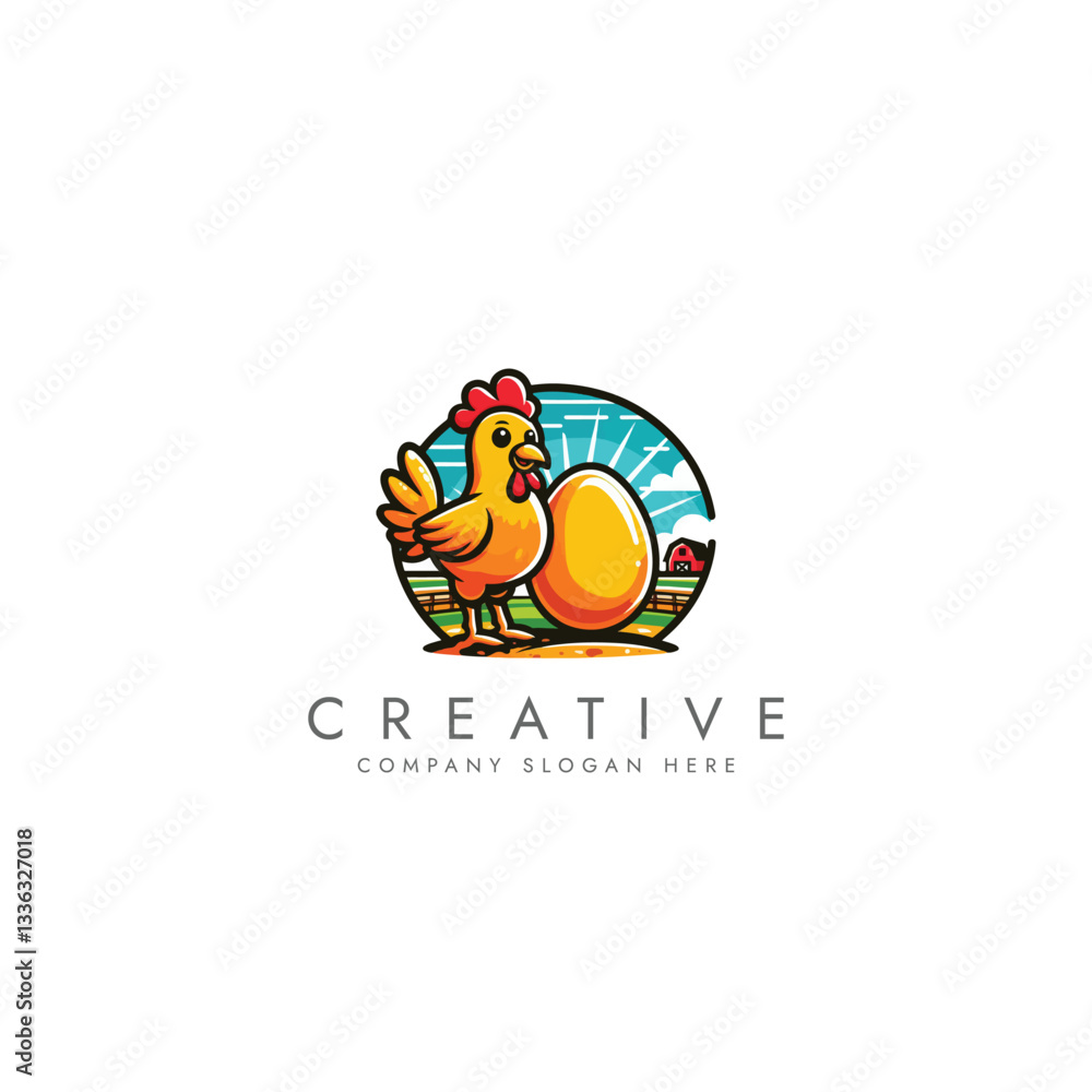 Chicken with eggs farm logo, bird broilers and meat logotype, Farm logo with rooster or chicken,Hen symbol logo vector design Chicken with eggs farm logo, bird broilers and meat logotype, Farm logo with rooster or chicken,Hen symbol logo vector design