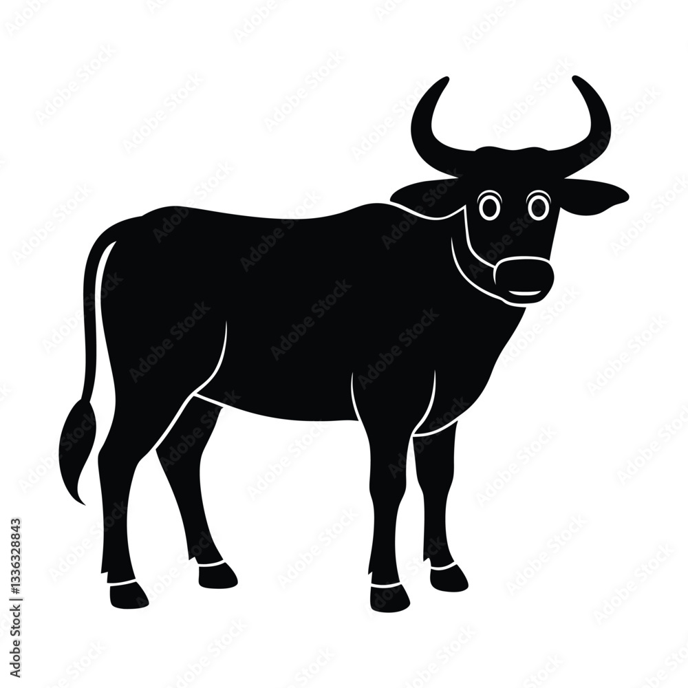 Elegant Banteng Silhouette Graphic Art Icon Design Elegant Banteng Silhouette Graphic Art Icon Design