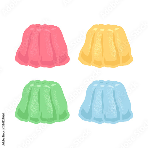 ゼリー型のグミ　キャンディ　イラストセット