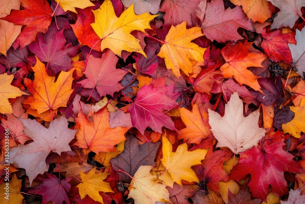 Vibrant Autumn Leaves Blanket the Forest Floor Vibrant Autumn Leaves Blanket the Forest Floor