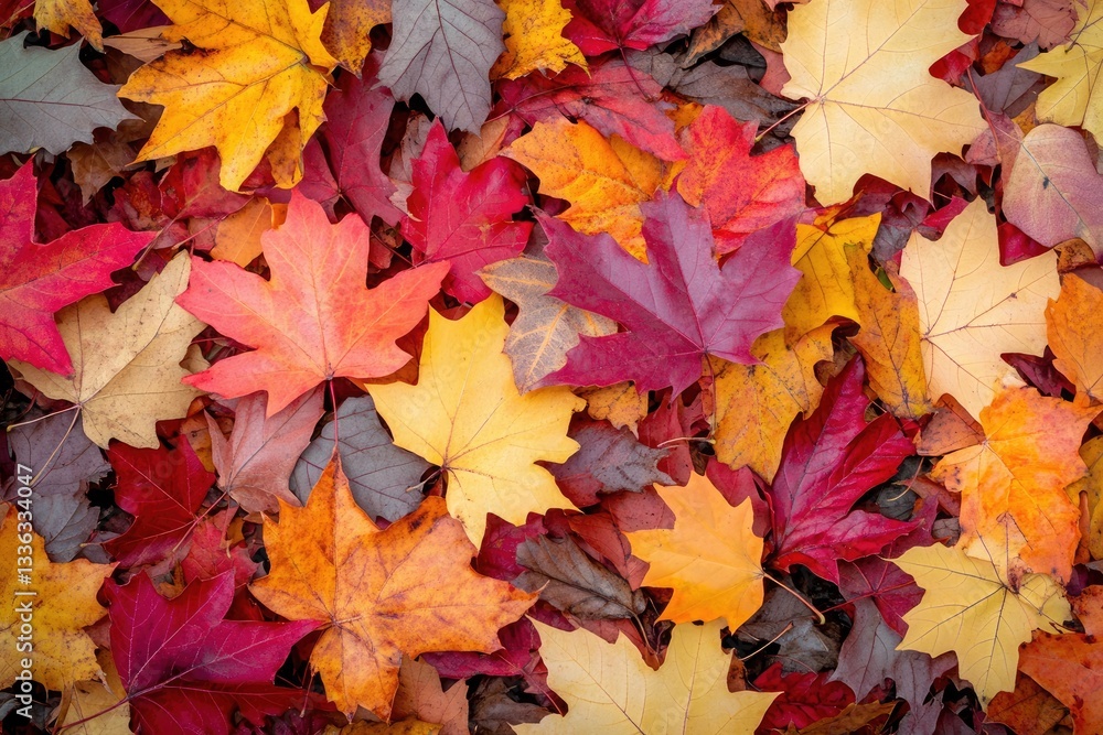 Obraz premium Vibrant Autumn Leaves Carpet the Forest Floor