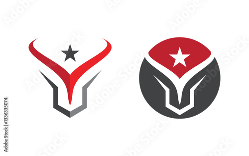 Taurus Horn Logo vector icon illustration design template v.9