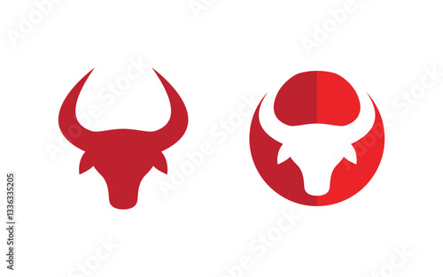 Taurus Horn Logo vector icon illustration design template v.12