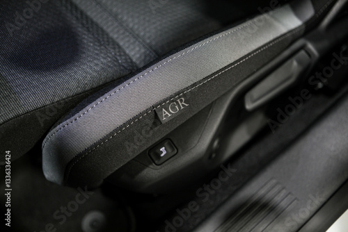Car interior seats, car inside, close up