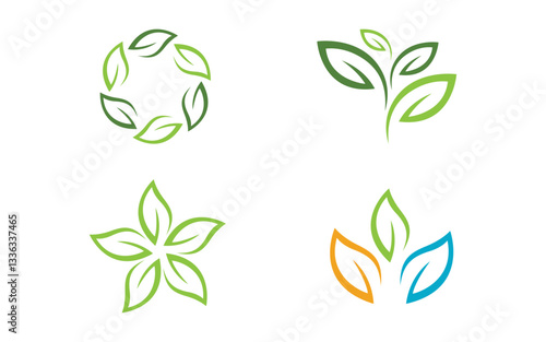 Healthy life tree leaf concept logo design template v.57