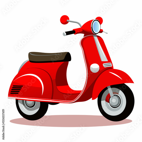red scooter isolated on white