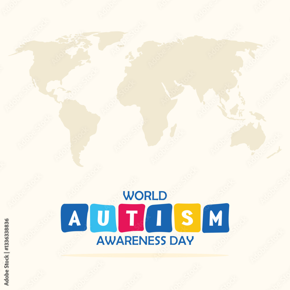 Fototapeta premium World autism awareness day banner simple design