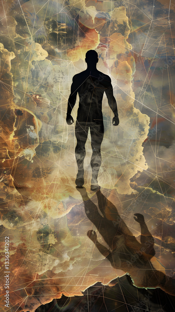 Obraz premium Visual Metaphor Of Nietzsche's Übermensch: An Archetypal Representation Of Transcendental Metahuman