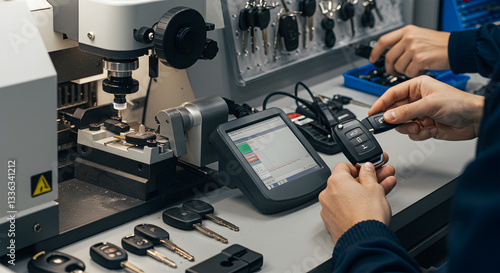 car key programming and duplication service by professional automotive locksmith