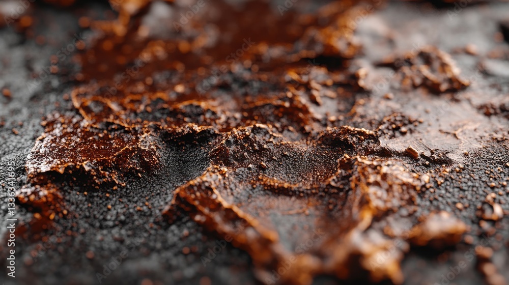 Close-Up of Cracked and Textured Brown Surface with Tear Patterns