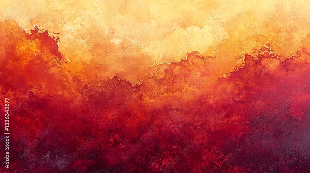 Fototapeta premium A textured abstract painting using warm colors and flowing forms