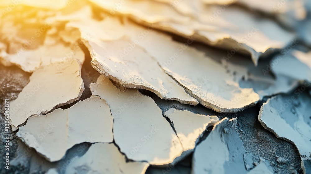 Close-Up of Peeling Paint on Surface in Warm Natural Light Close-Up of Peeling Paint on Surface in Warm Natural Light