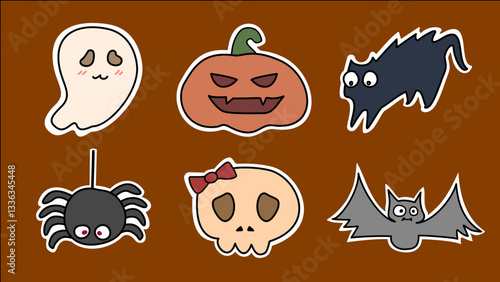 Cute Halloween Cartoon Elements Collection 