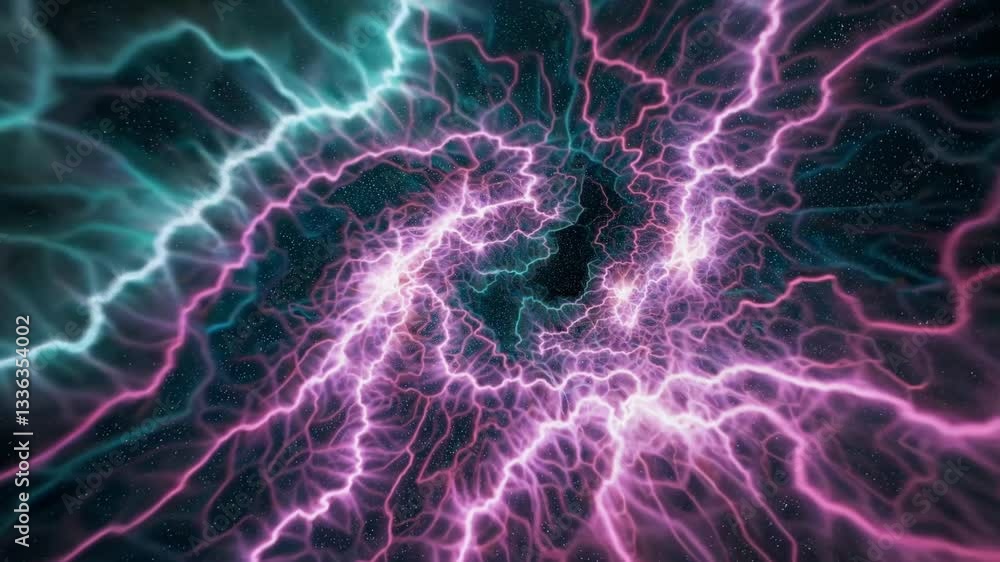 Luminous plasma energy spiraling intensely through deep cosmic expanse, generating vibrant turquoise and pink swirling patterns within infinite interstellar landscape Luminous plasma energy spiraling intensely through deep cosmic expanse, generating vibrant turquoise and pink swirling patterns within infinite interstellar landscape