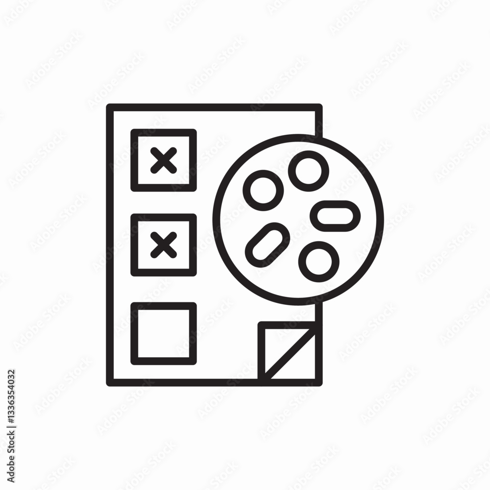Medical laboratory test checklist icon vector sign