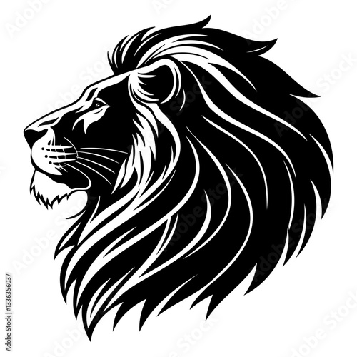 Wallpaper Mural Majestic lion head with detailed mane illustration Torontodigital.ca