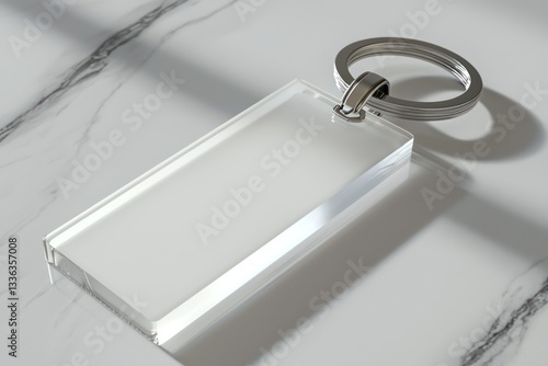 Stunning mockup of a white acrylic keychain, perfect for showcasing.